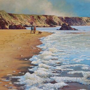 Sea foam on Marloes sands